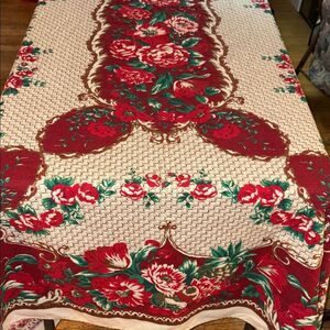Charter Club Cherry Red Roses Cherries Savon Tablecloth Floral